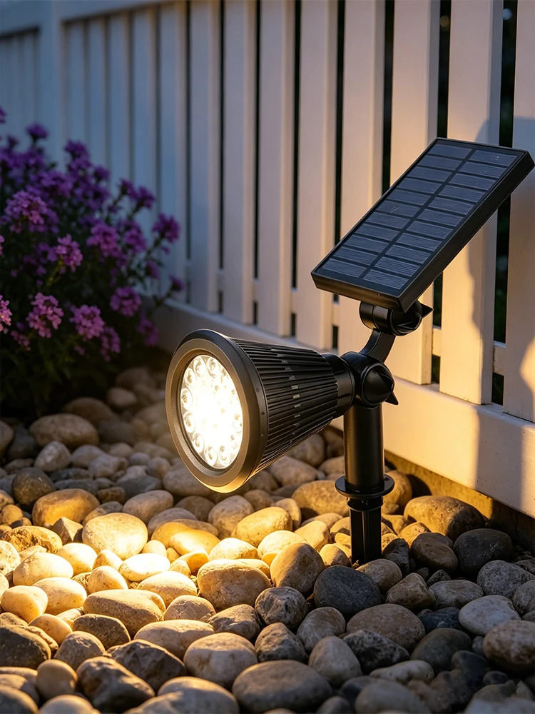 Solar Power Spot Lights Outdoor Waterproof for Christmas Decorations Flag Tree Wreath Santa Claus Snowman Bright LED Landscape Lamp Uplights for Outside Garden Yard Patio Sidewalk Warm White