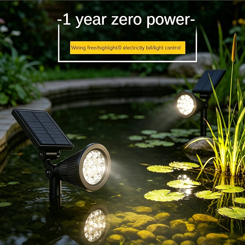 Solar Power Spot Lights Outdoor Waterproof for Christmas Decorations Flag Tree Wreath Santa Claus Snowman Bright LED Landscape Lamp Uplights for Outside Garden Yard Patio Sidewalk Warm White