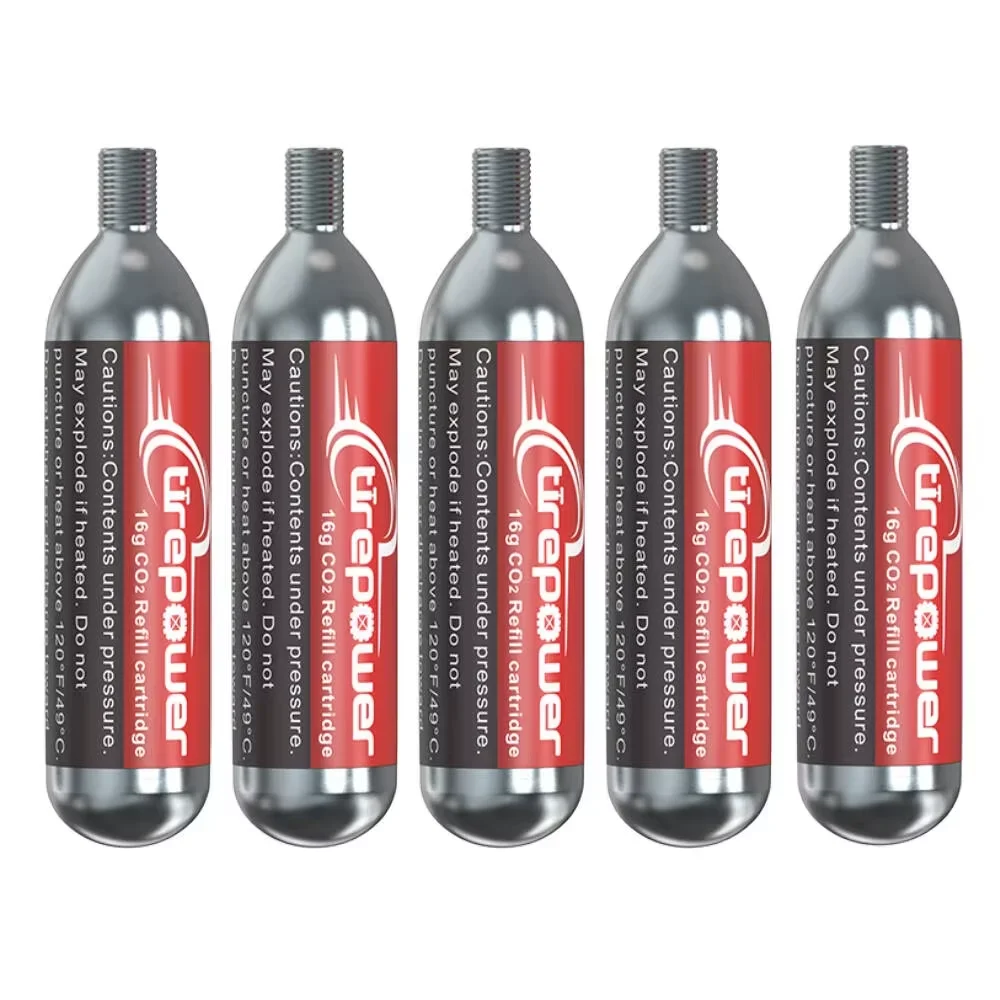 Ctrepower CO2 Bike Tire Inflator – Quick Push-Button Release Fits Presta & Schrader Valves CO2 Bike Pump or 5pcs 16g Threaded CO2 Cartridges Compatible for MTB Road Bikes