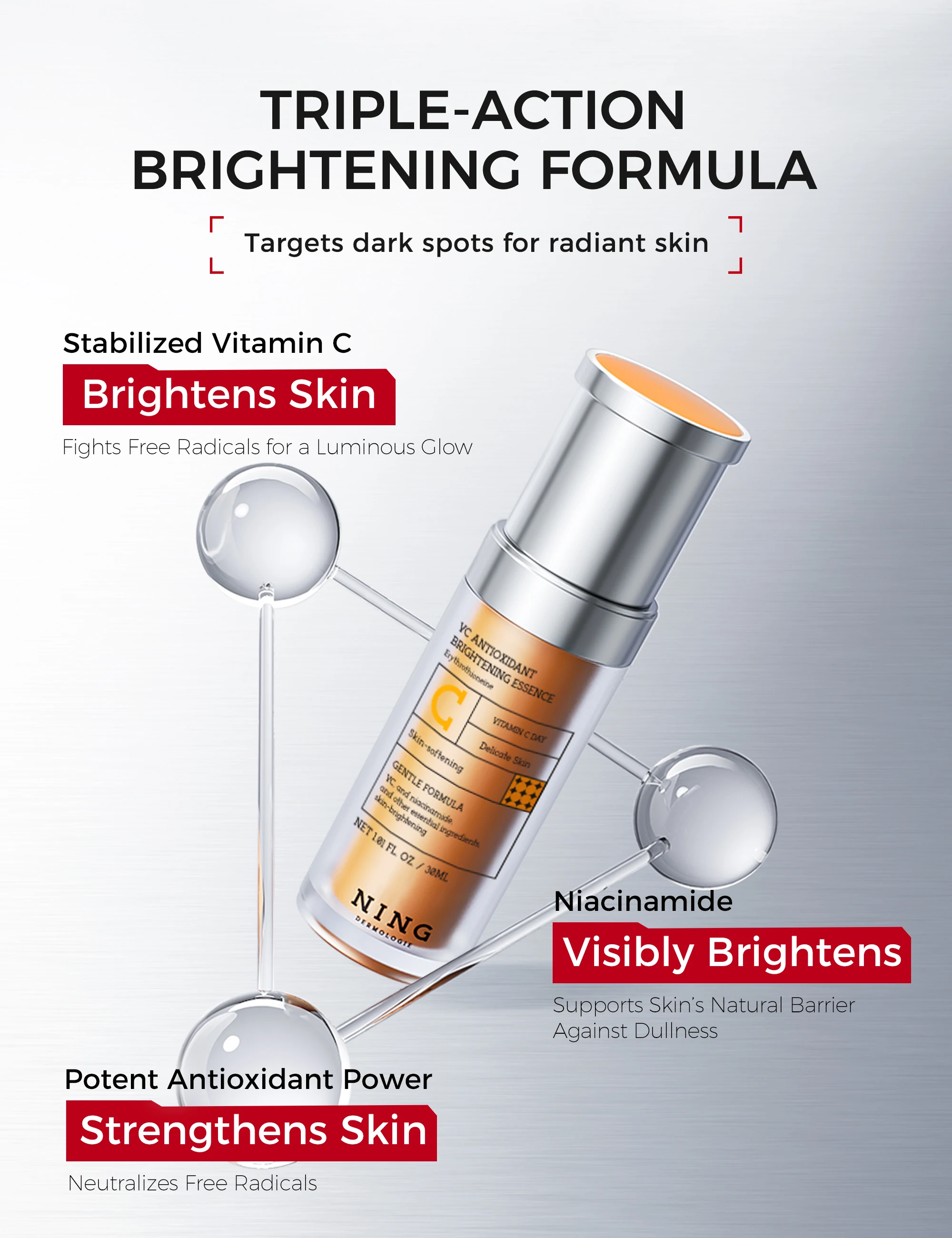 Niacinamide & Vitamin C Serum – Brightening & Hydrating Formula for Dark Spots & Hyperpigmentation Treatment