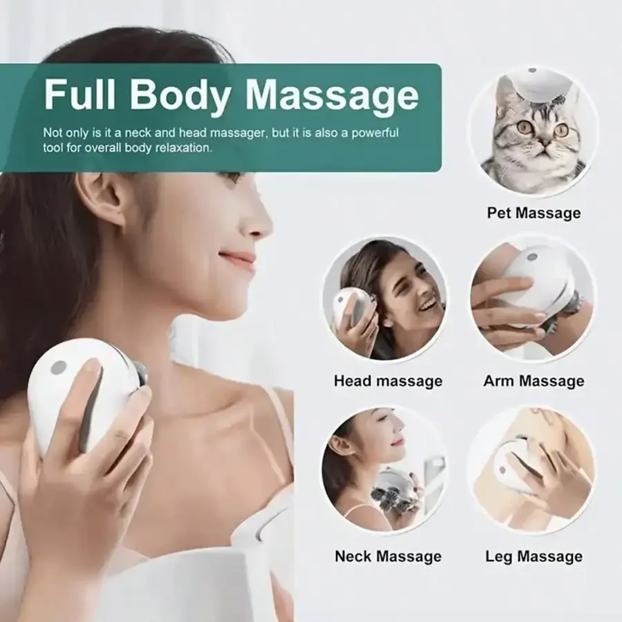 Electric Scalp Massager, Portable USB Scalp Massage Device, With 4 Detachable Massage Claws, 3 Adjustable Modes, Full Body Relaxation Tool, Scalp Itching Massage Brush, Cat And Dog Massager, Head Massager, Massage Machine, Massage Tools