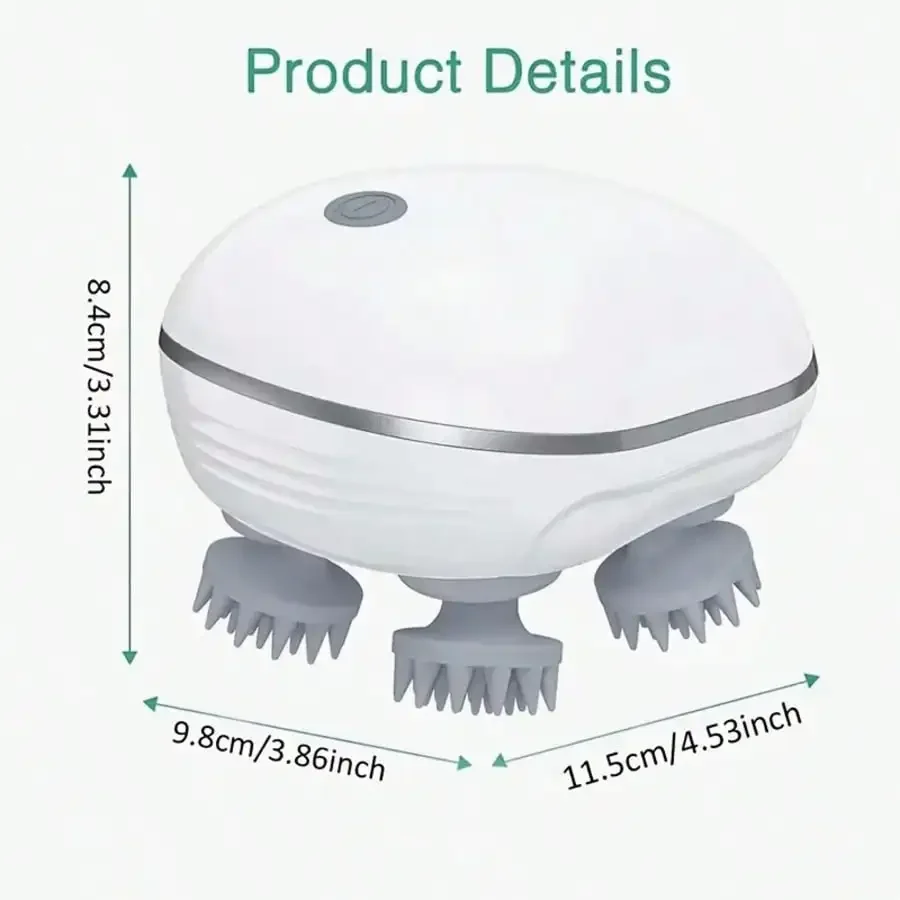Electric Scalp Massager, Portable USB Scalp Massage Device, With 4 Detachable Massage Claws, 3 Adjustable Modes, Full Body Relaxation Tool, Scalp Itching Massage Brush, Cat And Dog Massager, Head Massager, Massage Machine, Massage Tools