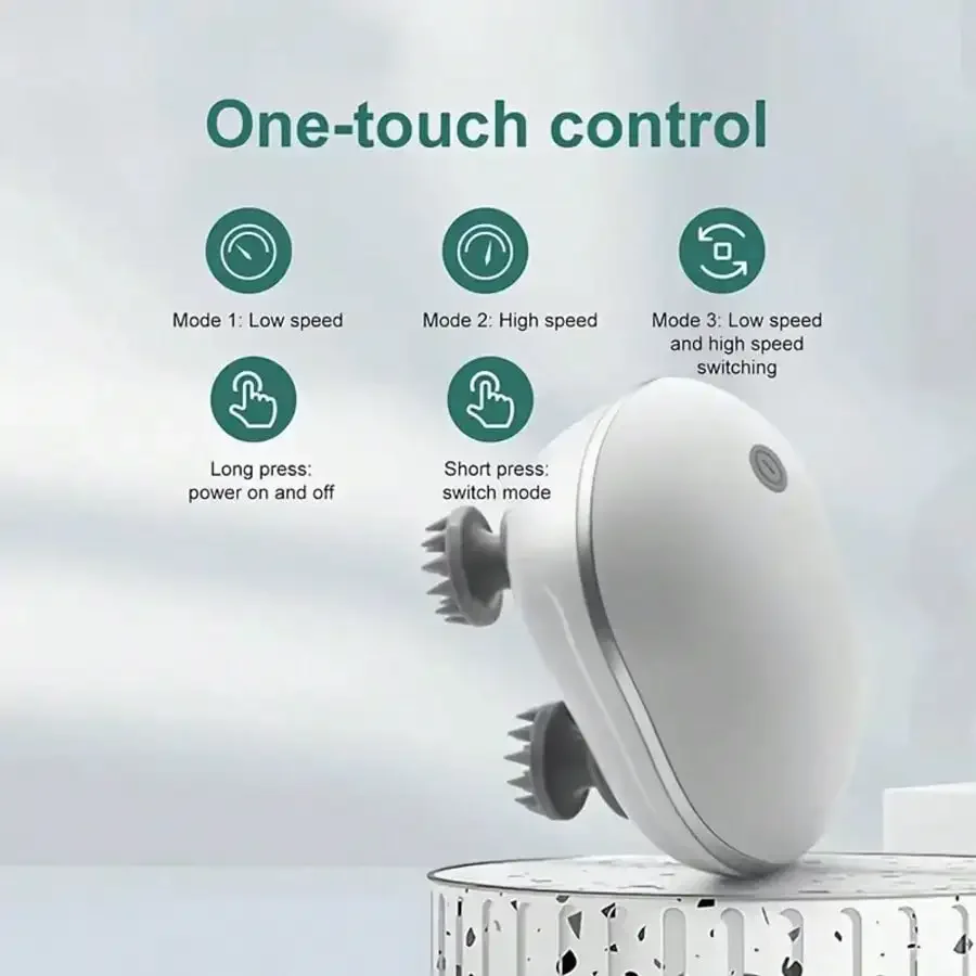 Electric Scalp Massager, Portable USB Scalp Massage Device, With 4 Detachable Massage Claws, 3 Adjustable Modes, Full Body Relaxation Tool, Scalp Itching Massage Brush, Cat And Dog Massager, Head Massager, Massage Machine, Massage Tools