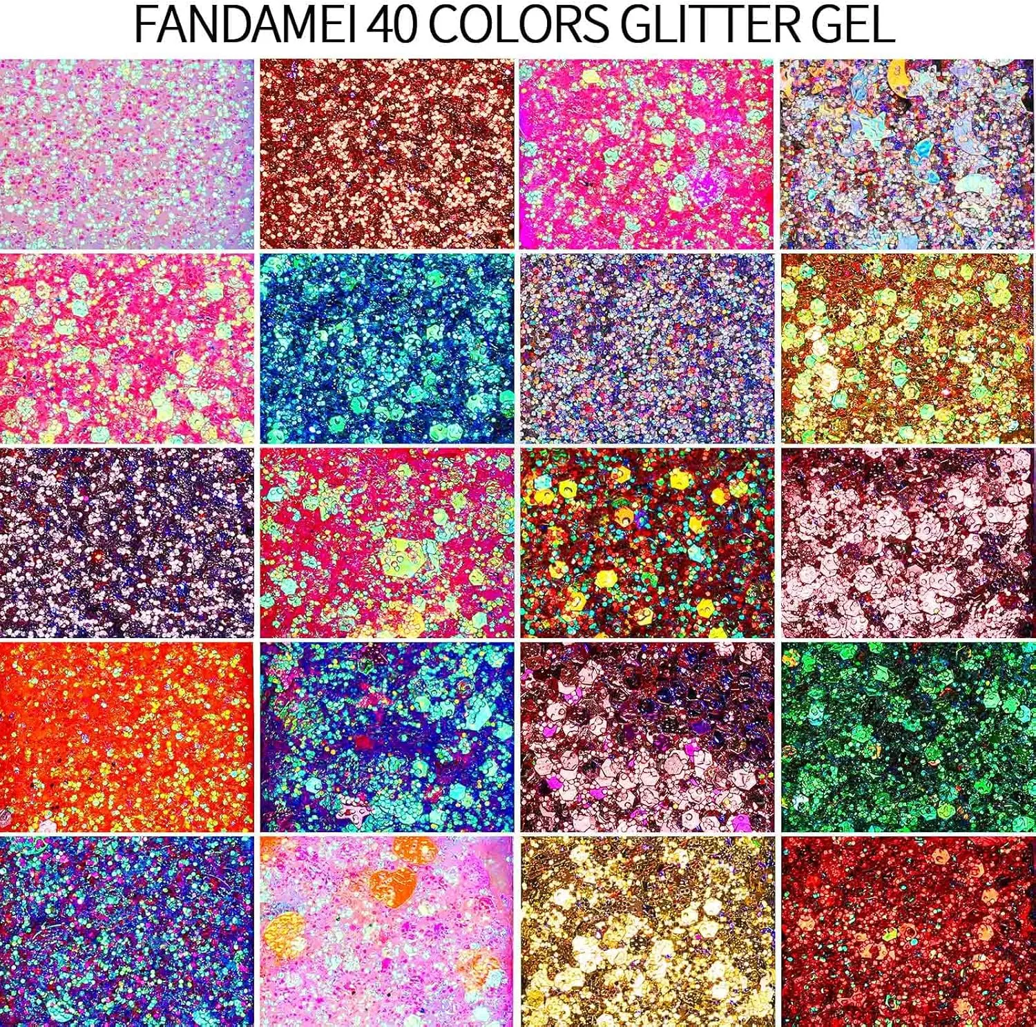 Waterproof Face Glitter Gel for Women Girls 40 Colors No Glue Needed Face Body Makeup for Halloween Rave Carnival Party Cosplay Sparkle Glitter