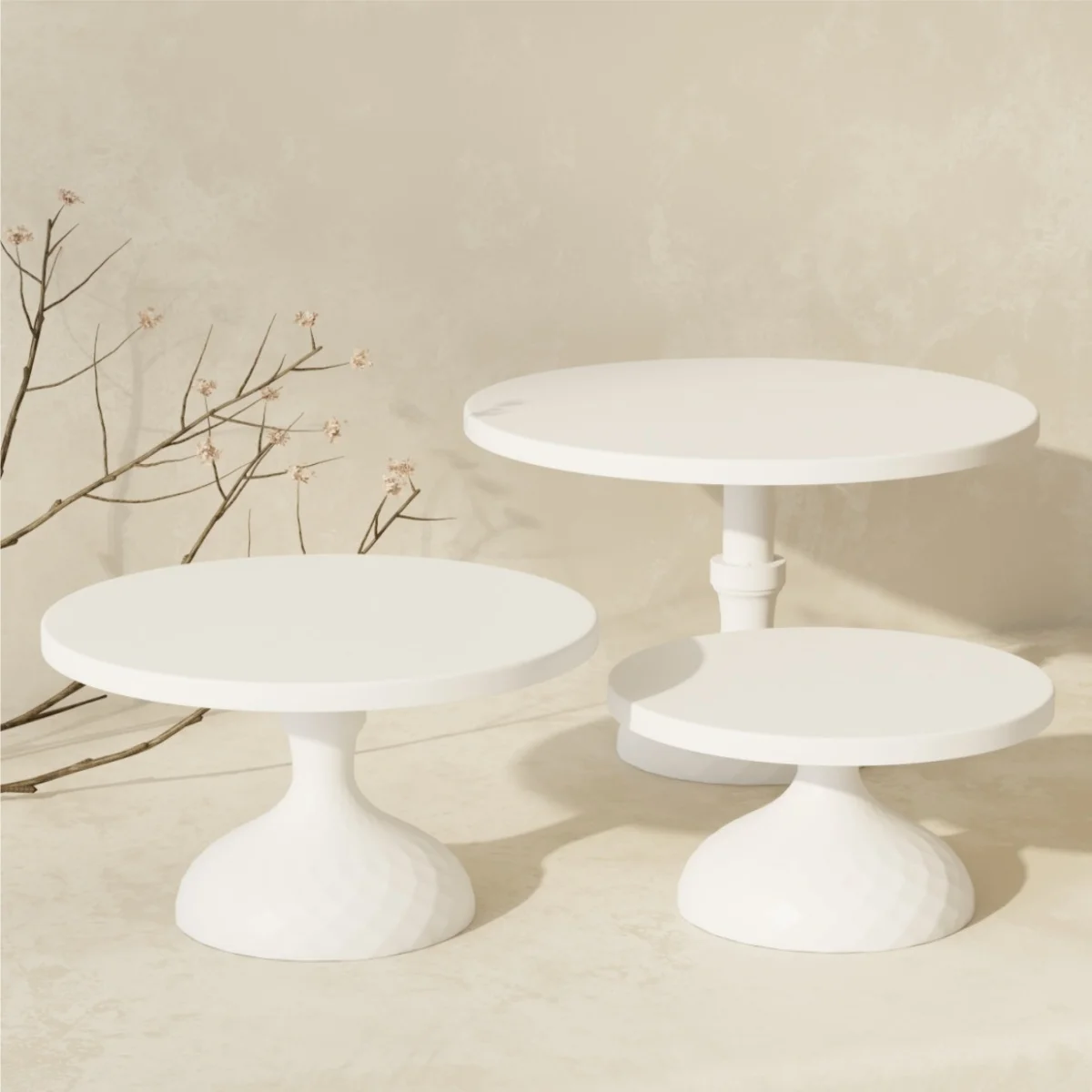 Three Piece Wedding Metal Cake Stand, High And Low Cake Display Stand, Wedding Dessert Table, Cake Tray Props, Cake Stand Set,