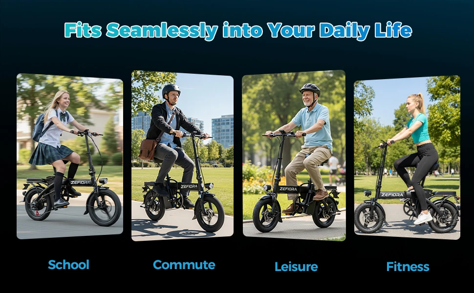14 Inch 500W Ebike with Ergonomic Adjustable Seat, UL2849 Safety Certified, Front Brake, Factory Original, US Warehouse Shipping