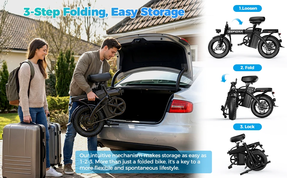 14 Inch 500W Ebike with Ergonomic Adjustable Seat, UL2849 Safety Certified, Front Brake, Factory Original, US Warehouse Shipping
