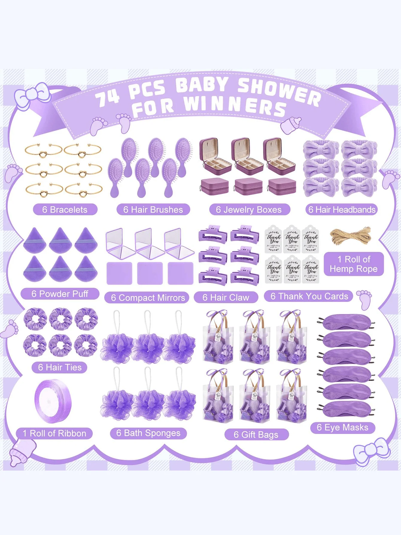 Baby Shower Prizes Modern Sleek 74 Pcs Blue Game Winners Gifts Clear Tote Bags Spa Headbands Puffs Mirrors Jewelry Boxes For Bridal Shower Bachelorette Party Wedding Favors Party Supplies Housewarming Gift Mother's Day Gift