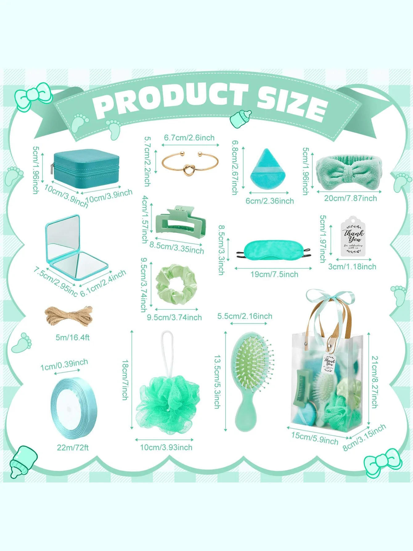 Baby Shower Prizes Modern Sleek 74 Pcs Blue Game Winners Gifts Clear Tote Bags Spa Headbands Puffs Mirrors Jewelry Boxes For Bridal Shower Bachelorette Party Wedding Favors Party Supplies Housewarming Gift Mother's Day Gift