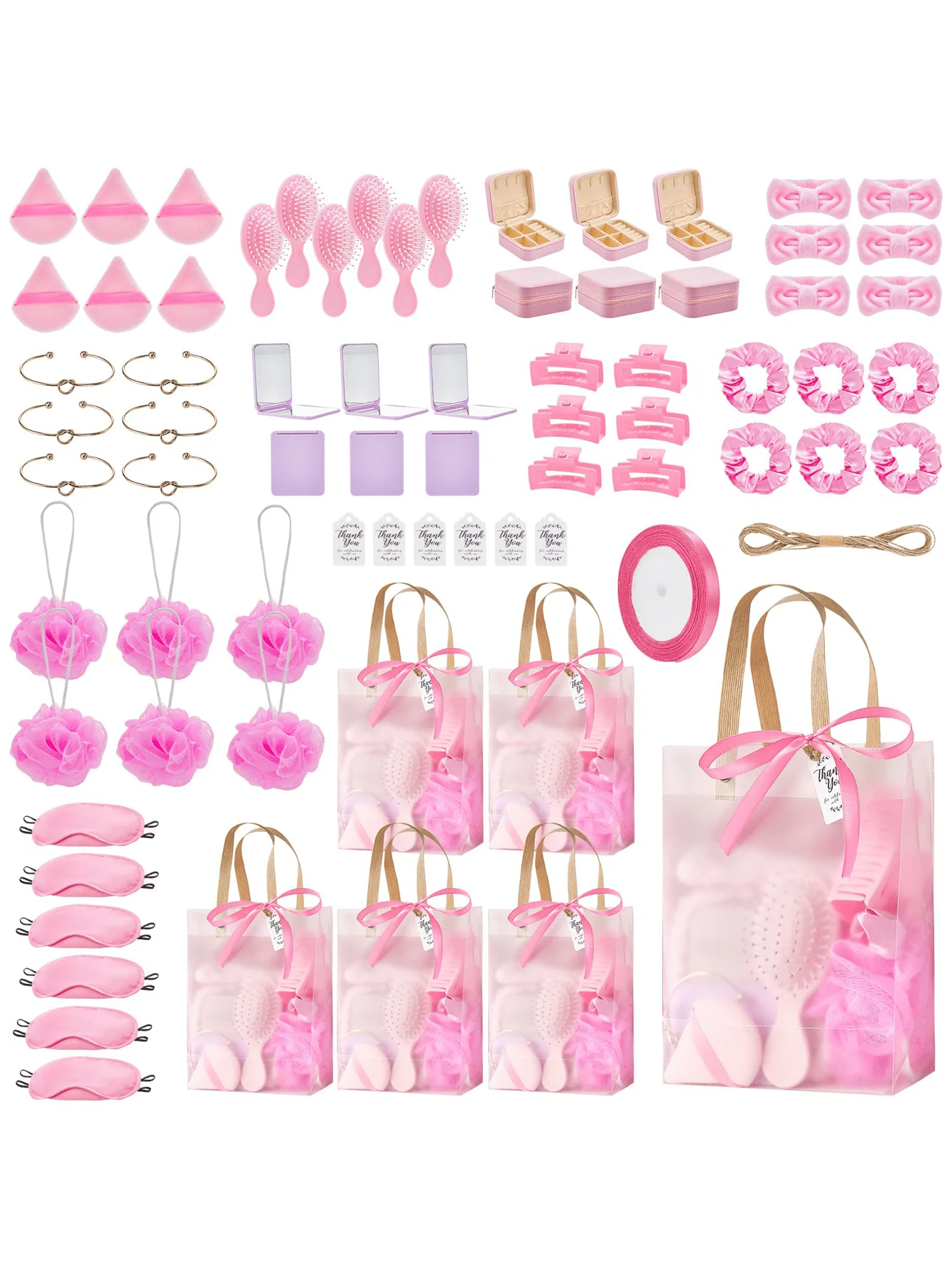Baby Shower Prizes Modern Sleek 74 Pcs Blue Game Winners Gifts Clear Tote Bags Spa Headbands Puffs Mirrors Jewelry Boxes For Bridal Shower Bachelorette Party Wedding Favors Party Supplies Housewarming Gift Mother's Day Gift