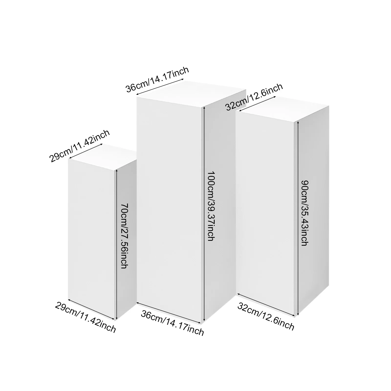 3PCS Flower Display Rack, Square Metal Pedestal Stands for Parties, Dessert Table Cube Display Pillars for Birthday Wedding