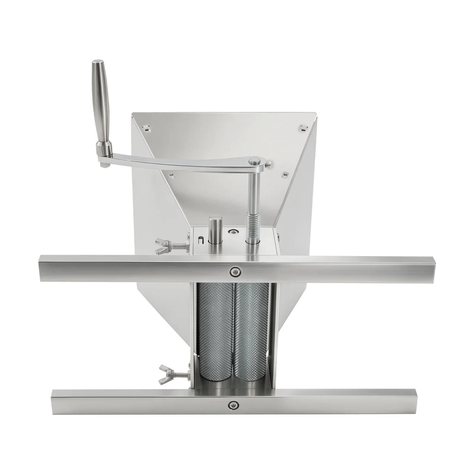 Manual Grain Mill Grinder Silver Stainless Steel 4L Hopper Adjustable Roller Gap Complete Fittings for Barley Wheat Home Beer Brewing