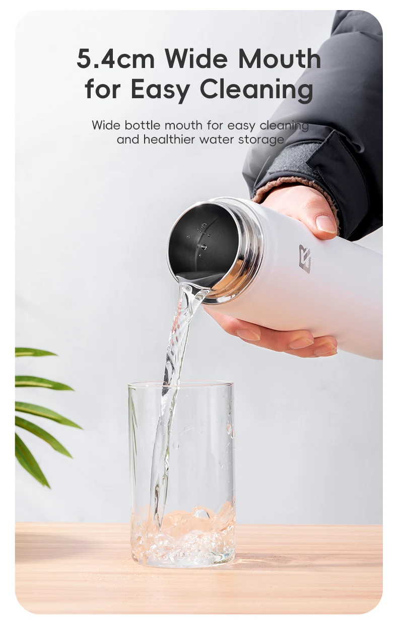 ROCKBROS Thermos Water Bottle 500ml 1000ml Thermal Cup Non Slip 304 Stainless Steel Cold And Hot Thermo Cup Cycling Hiking Equipment