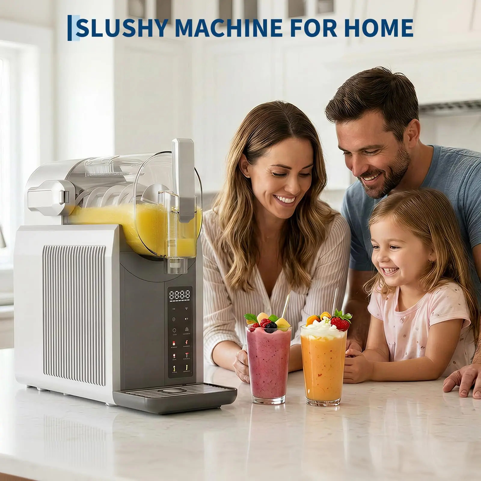 No Ice Needed Slushie Machine, 68Oz Frozen Drink Maker With 6 Preset Programs, LED Display, Auto-Clean For Margaritas