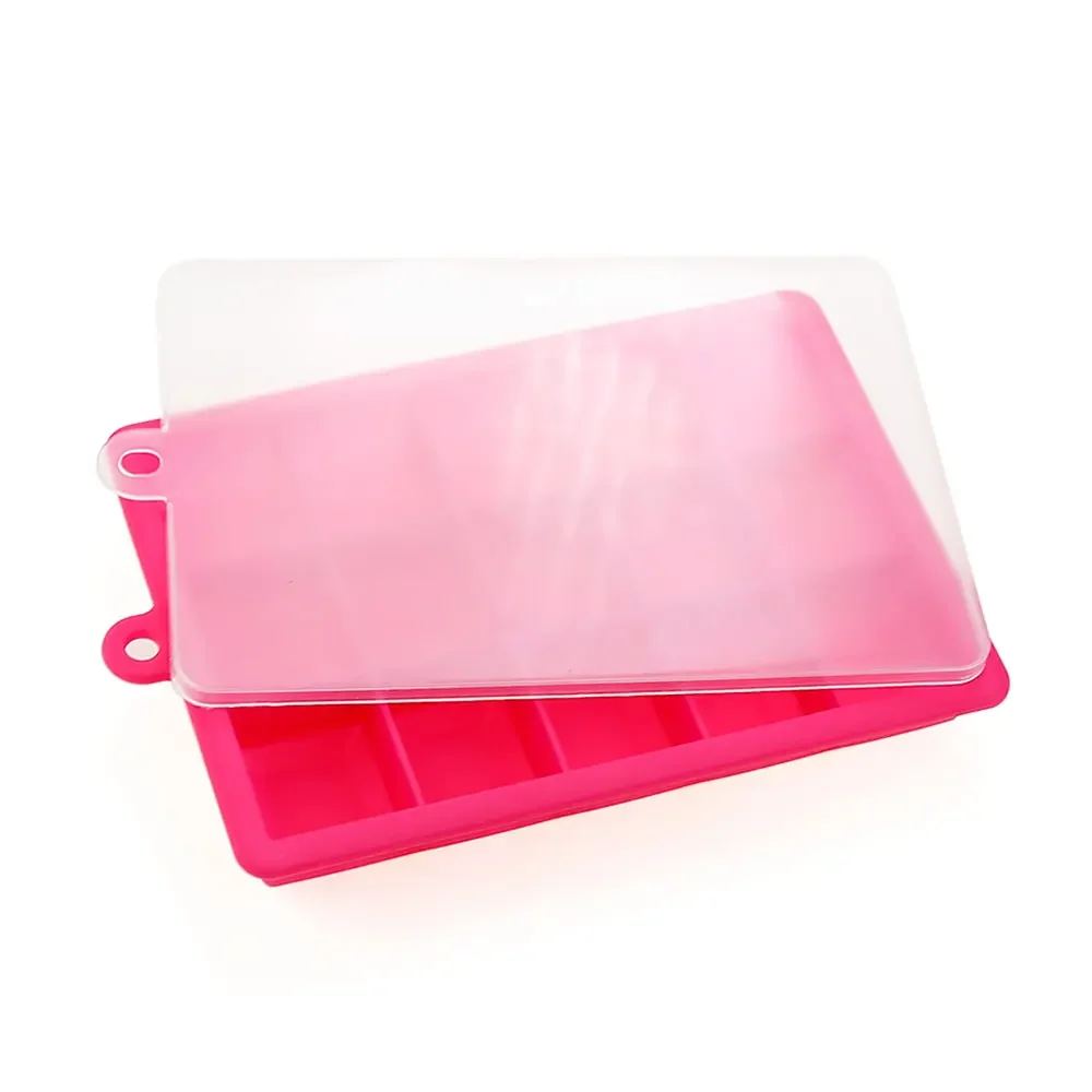 Silicone World Silicone Ice Cube Mold 15/24 Grids Square With Lids Trays Icecream Cold Drinks Whiskey Cocktails Tools Ice Mold