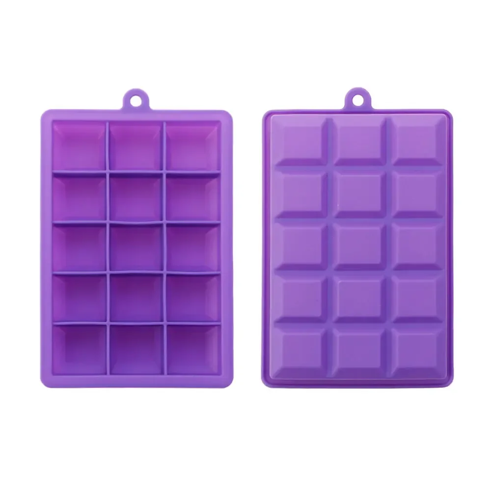 Silicone World Silicone Ice Cube Mold 15/24 Grids Square With Lids Trays Icecream Cold Drinks Whiskey Cocktails Tools Ice Mold