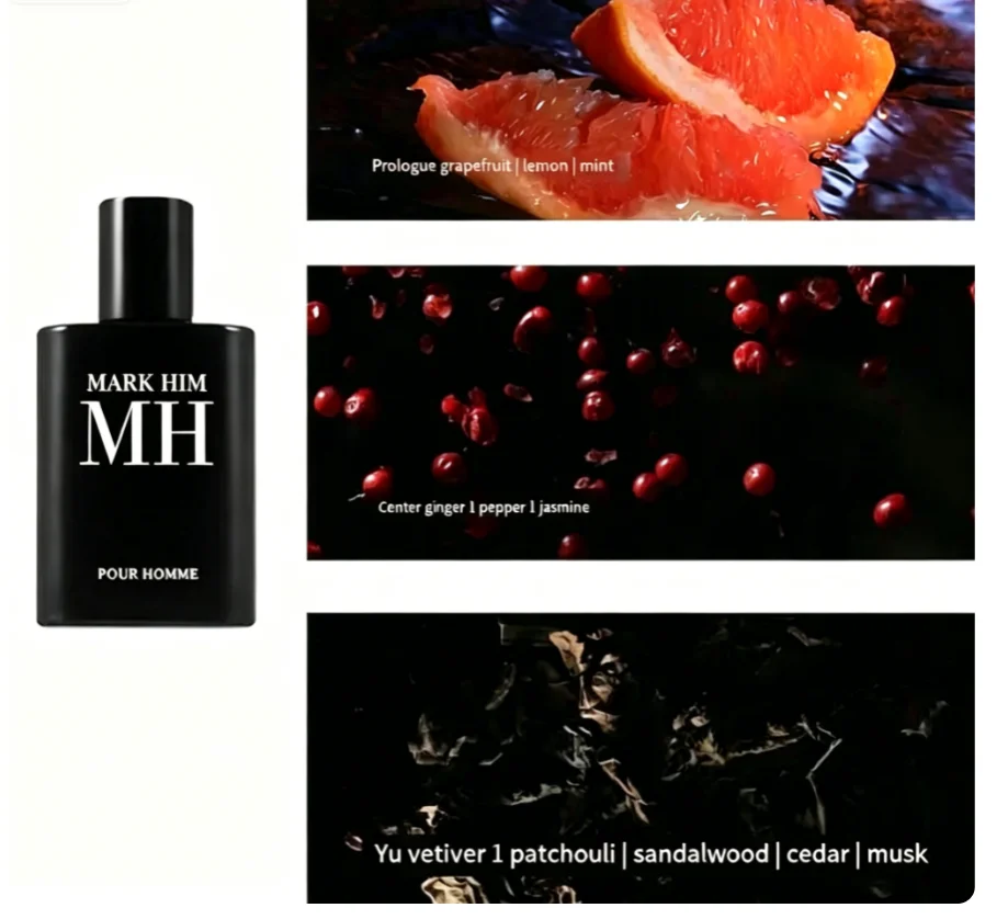 3Pcs Pour Homme Perfume Gift Set For Men Woody Aquatic Fresh Fragrance Long Lasting EDP Cologne For Daily Office Dating Business Wedding Birthday Holiday Gift