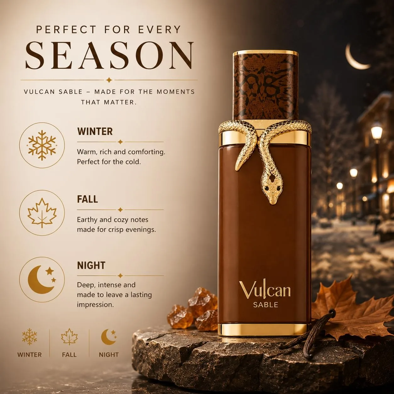French Avenue Vulcan Sable - Whiskey, Coriander, Tonka, Patchouli, Benzoin - Eau De Parfum 3.4Oz/100ml
