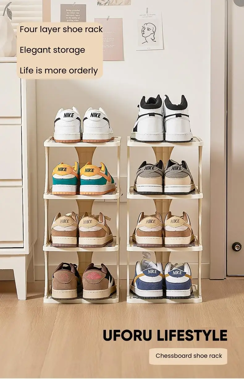 Foldable Shoe Rack 6/9-Tier Collapsible Shoe Organizer Space-Saving Vertical Shoe Storage Tower Freestanding Corner Shoe Shelf Cabinet Multifunctional Stand for Home Entryway Closet