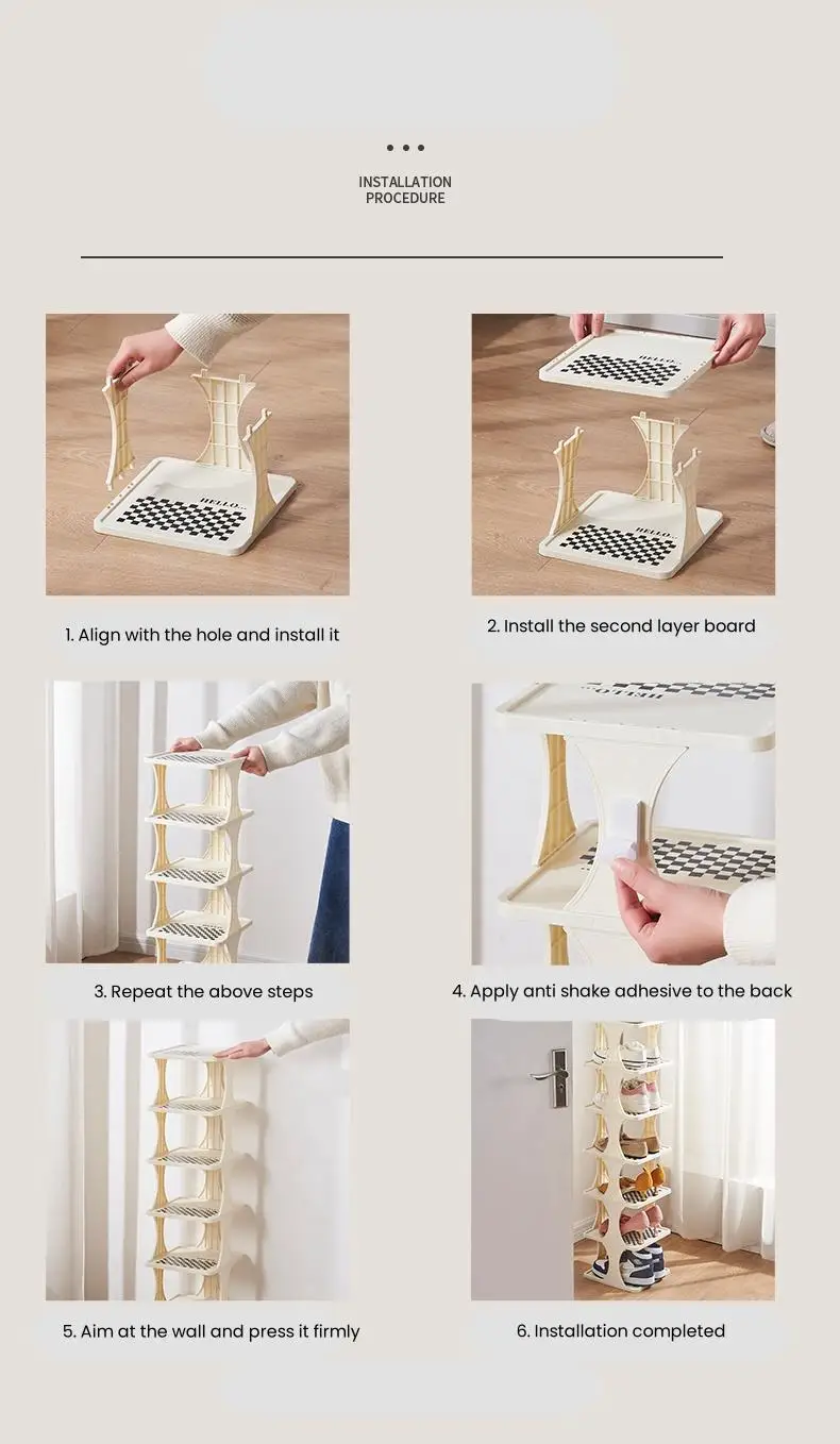 Foldable Shoe Rack 6/9-Tier Collapsible Shoe Organizer Space-Saving Vertical Shoe Storage Tower Freestanding Corner Shoe Shelf Cabinet Multifunctional Stand for Home Entryway Closet