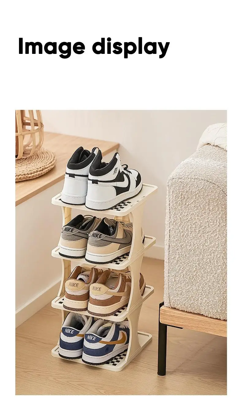 Foldable Shoe Rack 6/9-Tier Collapsible Shoe Organizer Space-Saving Vertical Shoe Storage Tower Freestanding Corner Shoe Shelf Cabinet Multifunctional Stand for Home Entryway Closet