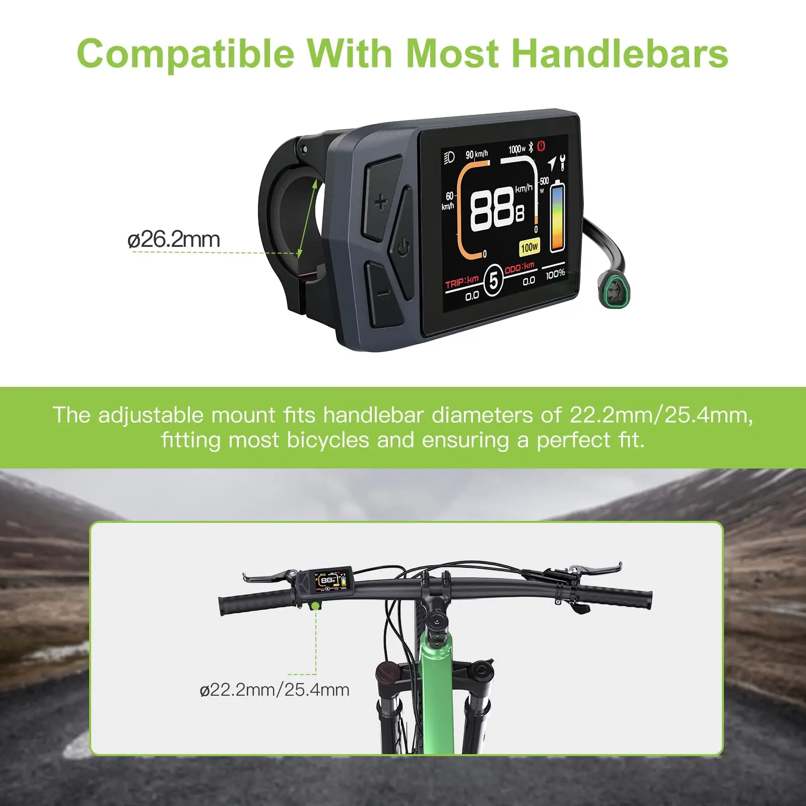 Electric Bike Display EKD01 CAN/UART Protocol Bluetooth Navigation Multilingual eBike Computer 9 PAS For BAFANG Motor Protocol 5PIN IP6