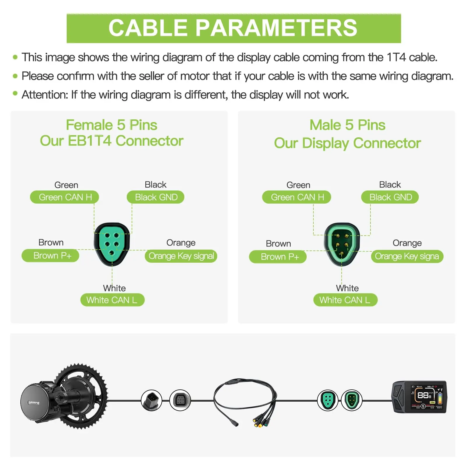 Electric Bike Display EKD01 CAN/UART Protocol Bluetooth Navigation Multilingual eBike Computer 9 PAS For BAFANG Motor Protocol 5PIN IP6