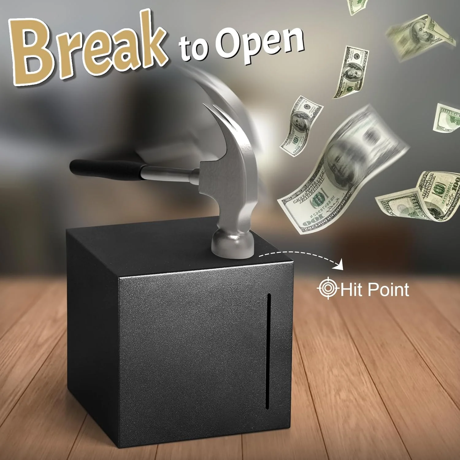 Stainless Steel Piggy Bank, a Student Internet Celebrity Savings Box That Only Allows Deposits, a Durable Metal Money Box.