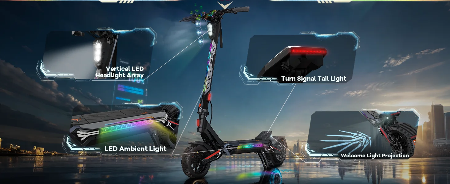 ONECNA T4/T3/T2 Adult Electric Scooter/3500W/1200W/1000W, Father's Day Gift, Single Motor with 50 Miles Range Battery, Up to 40 MPH Top Speed E-Scooter, Foldable Convenient Commuting Scooter for Adults RGB