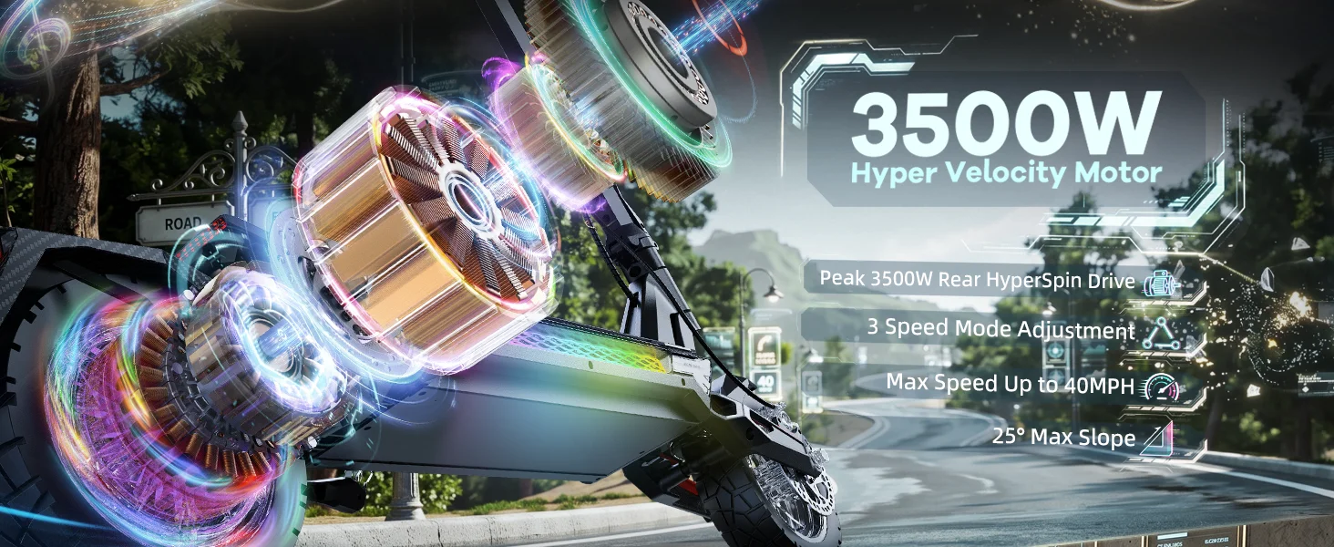 ONECNA T4/T3/T2 Adult Electric Scooter/3500W/1200W/1000W, Father's Day Gift, Single Motor with 50 Miles Range Battery, Up to 40 MPH Top Speed E-Scooter, Foldable Convenient Commuting Scooter for Adults RGB