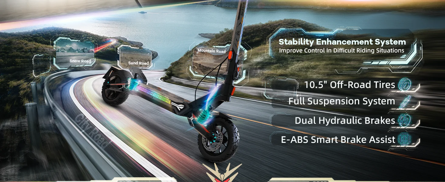 ONECNA T4/T3/T2 Adult Electric Scooter/3500W/1200W/1000W, Father's Day Gift, Single Motor with 50 Miles Range Battery, Up to 40 MPH Top Speed E-Scooter, Foldable Convenient Commuting Scooter for Adults RGB