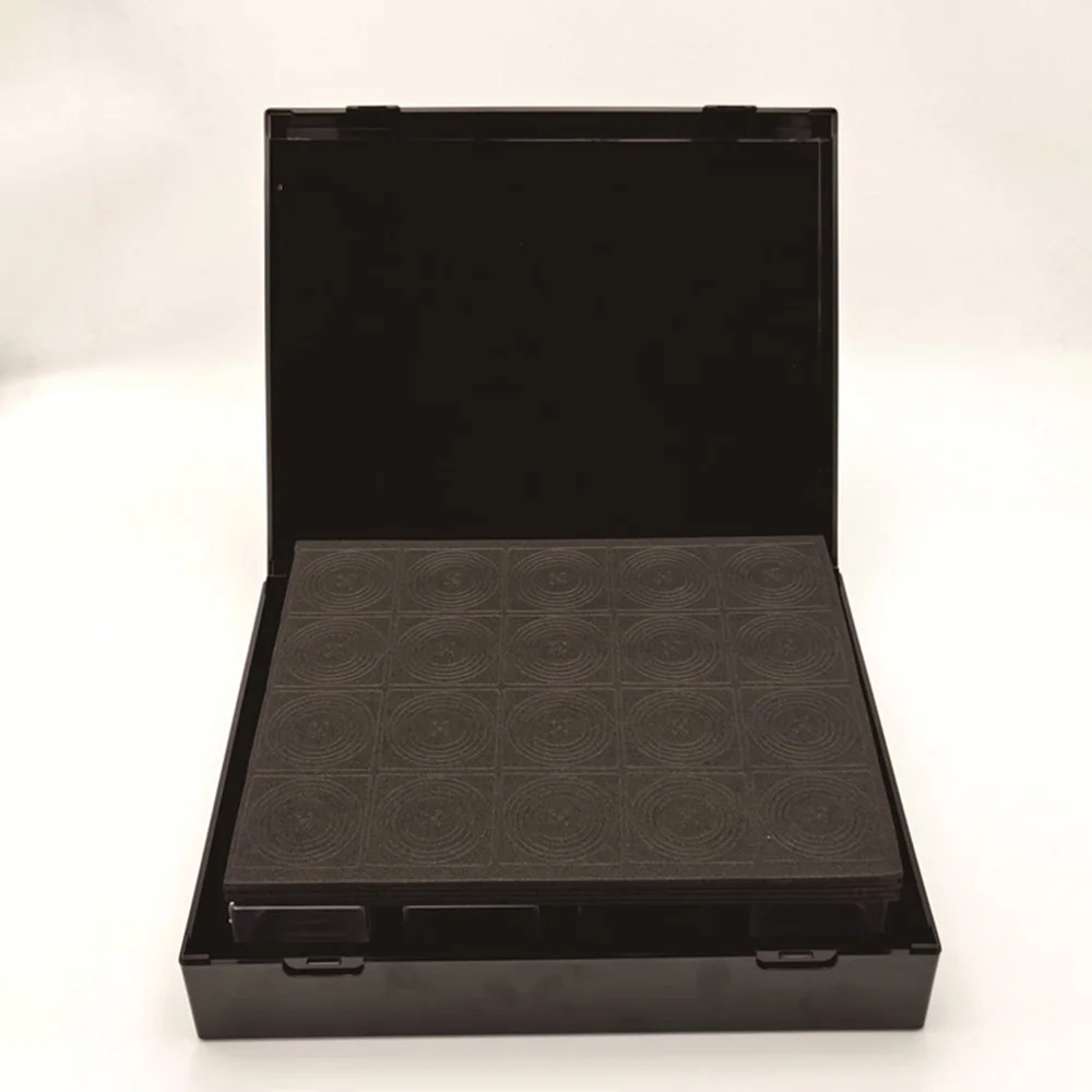 100 Slots Coin Collection Storage Box with 100Pcs Square Clear Coin Holders Shockproof Plastic Coin Capsule Organizer Case Dustproof Protective Container for Commemorative Coins Medals Collectibles