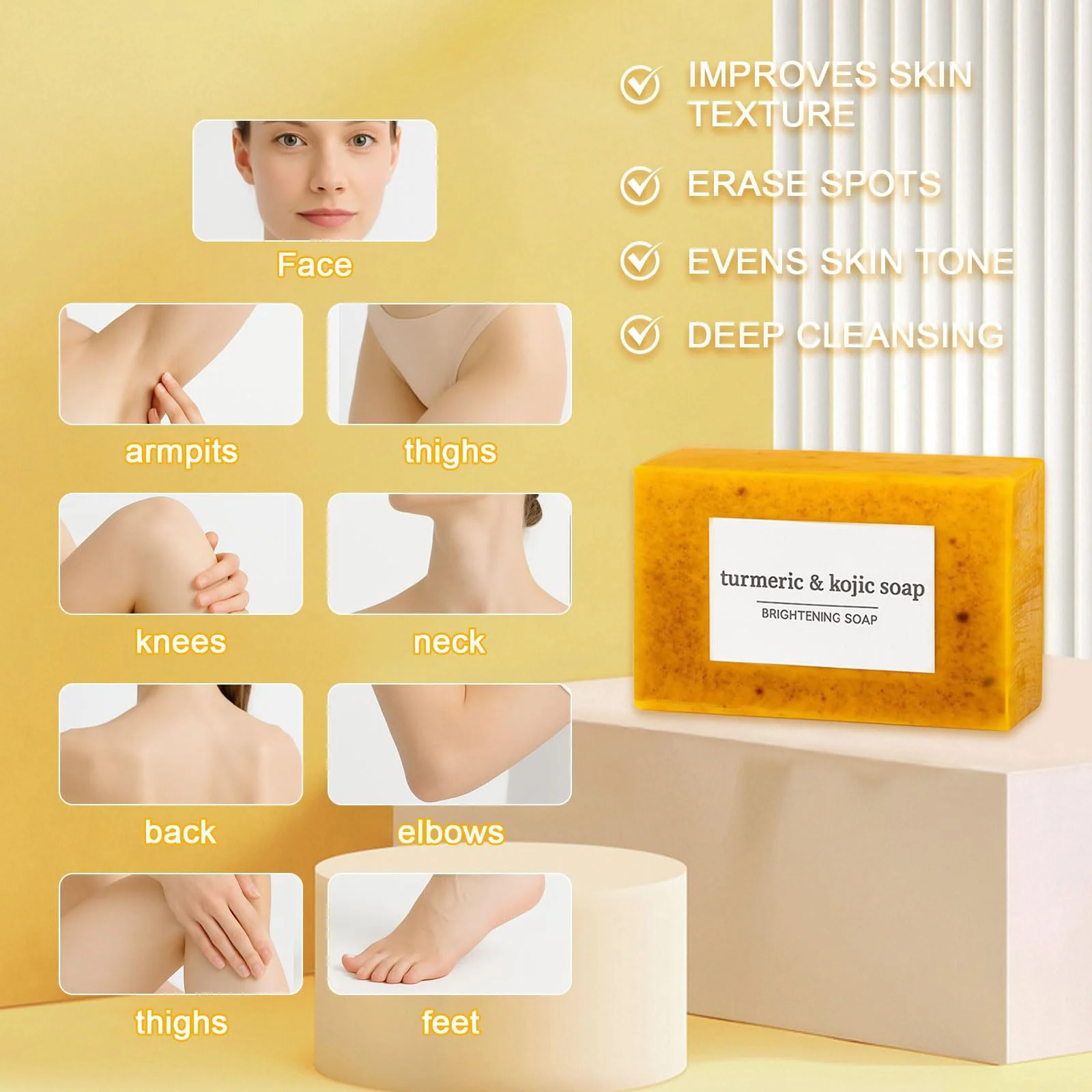 Ginger Curcumin Granules Soap, Nicotinamide Lemon Cleansing Soap, Bathing Skin, Handmade Soap, Essential Oil Soap.