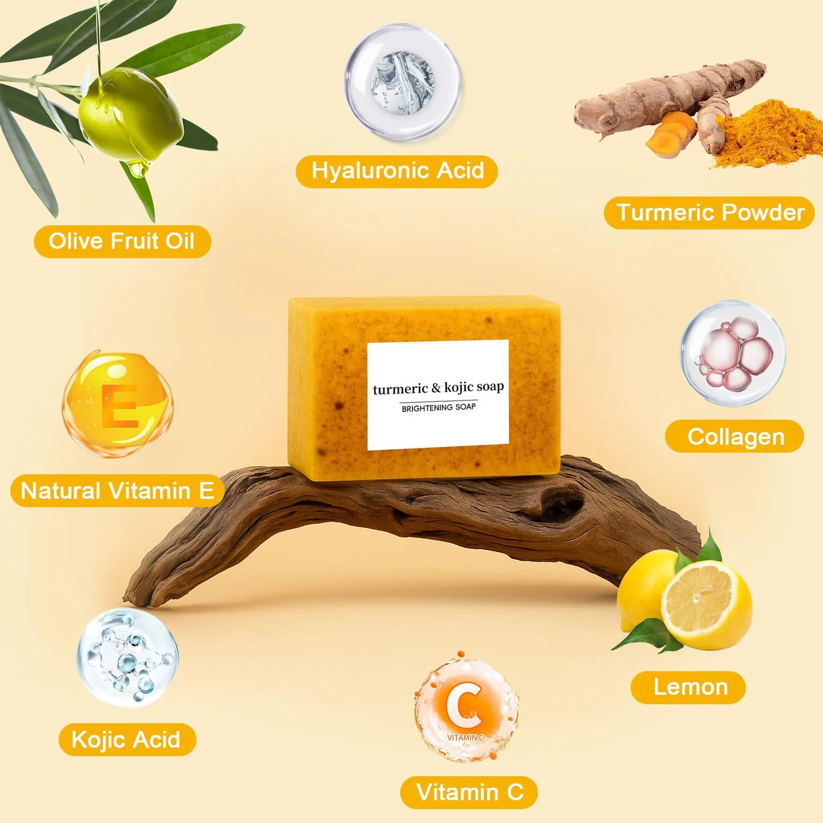 Ginger Curcumin Granules Soap, Nicotinamide Lemon Cleansing Soap, Bathing Skin, Handmade Soap, Essential Oil Soap.