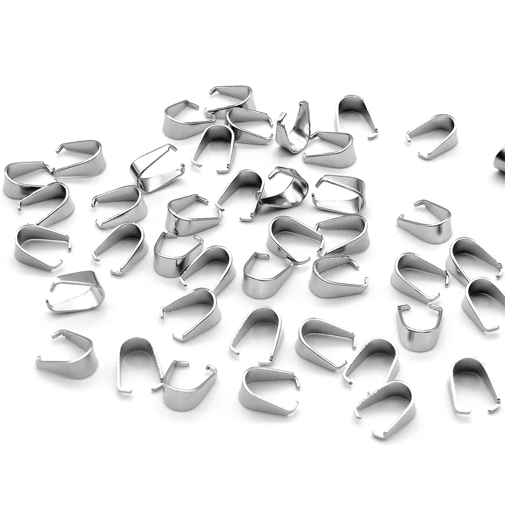 100pcs/Lot Gold Stainless Steel Clasps Bails Charm Melon Seeds Buckle Personalized Necklace Bracelet Connectors Jewelry Findings