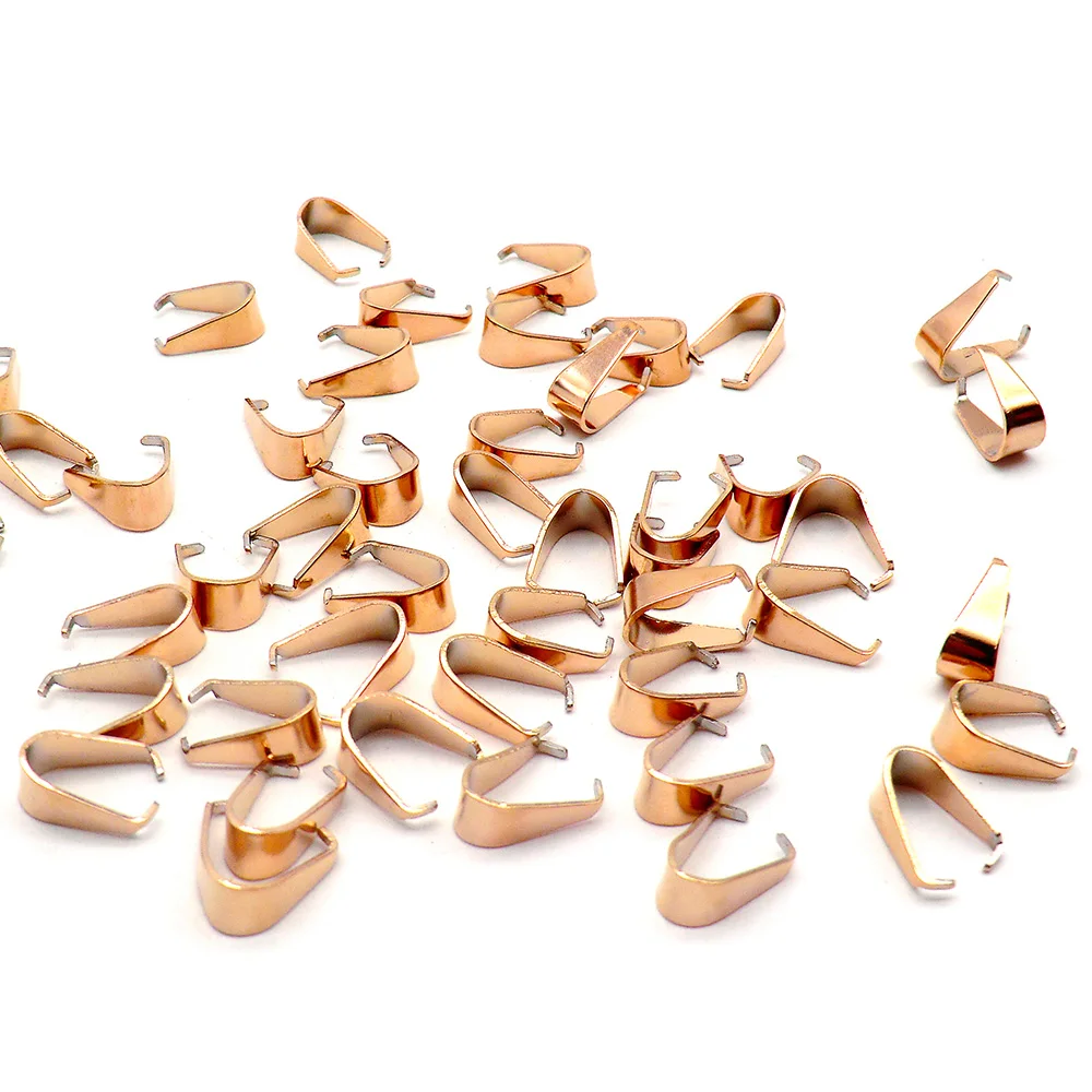 100pcs/Lot Gold Stainless Steel Clasps Bails Charm Melon Seeds Buckle Personalized Necklace Bracelet Connectors Jewelry Findings