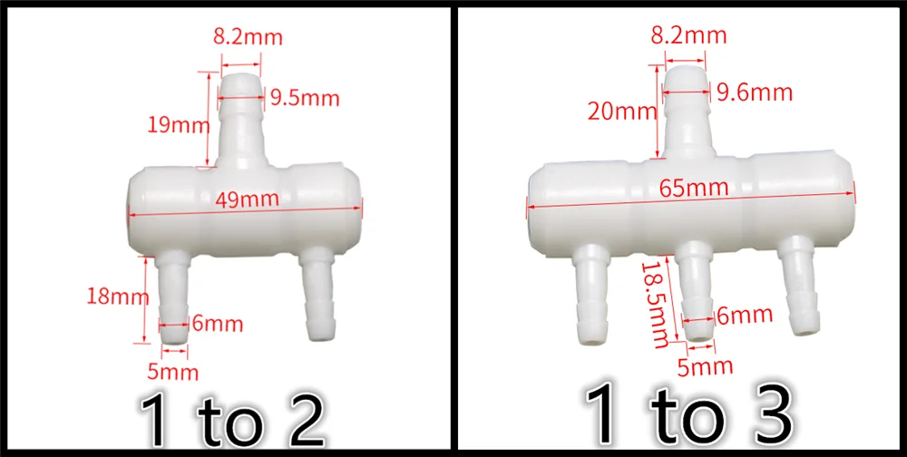 PE Plastic Aquarium Fish Tank Pipe Tube Diverter Connector Oxygen Air Pump Hose Splitter Exhaust Aeration Parts