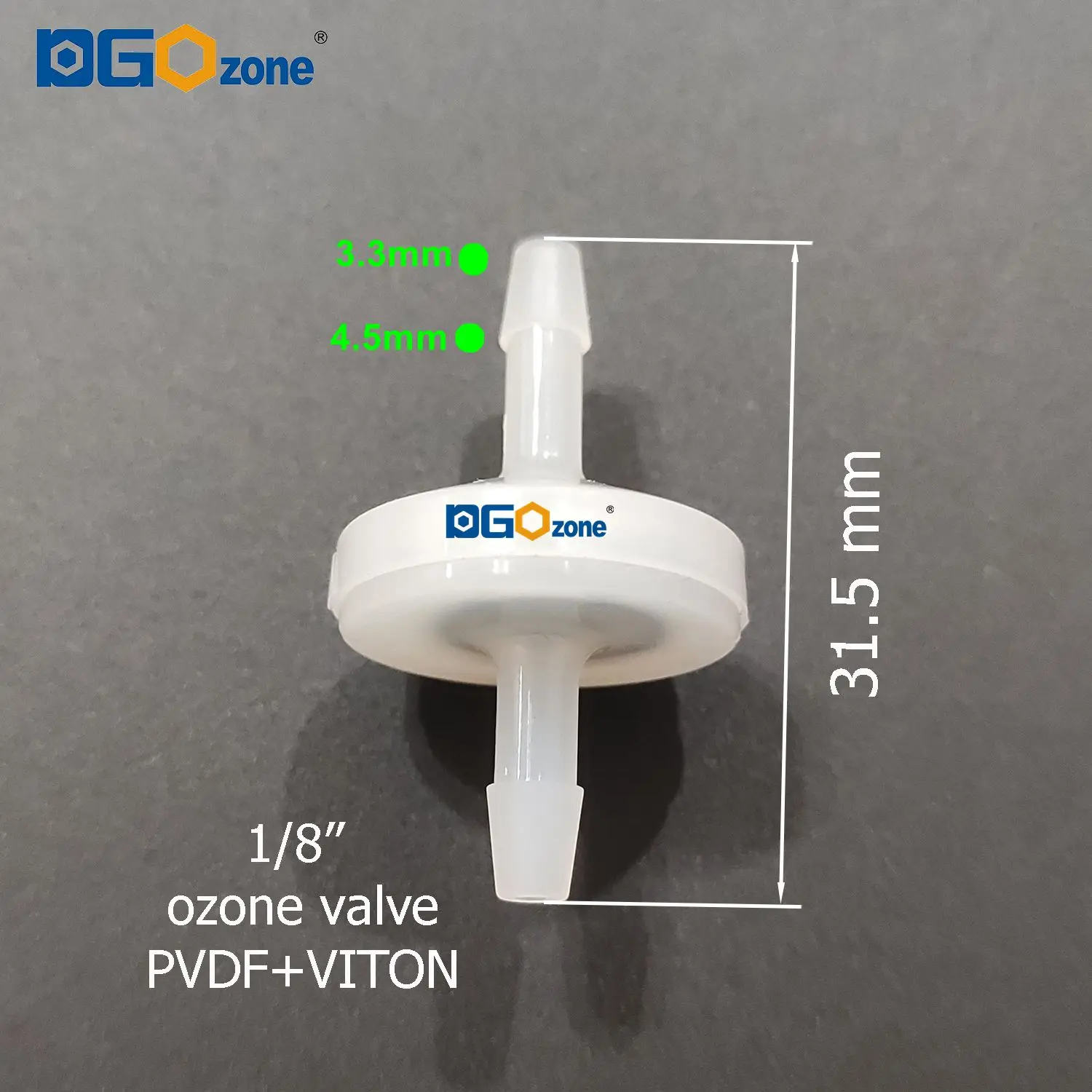 1/8' 3/16' 1/4' SPA Check Valve Ozone Proof Valve Non-return Valve PVDF Body Acid and Alkali Resistant DGOzone