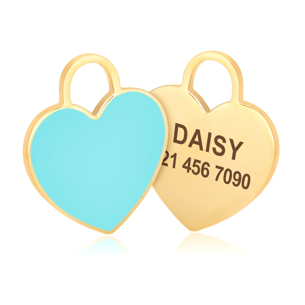 Free Custom Dog ID Tag Personalized Puppy Cat Nameplate Pendant Anti-lost Heart Tags For Collar Gril Boy Dogs Pet Accessories