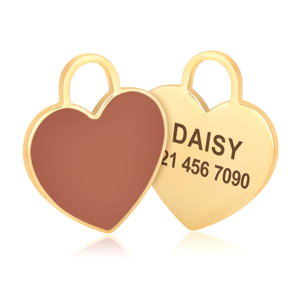 Free Custom Dog ID Tag Personalized Puppy Cat Nameplate Pendant Anti-lost Heart Tags For Collar Gril Boy Dogs Pet Accessories