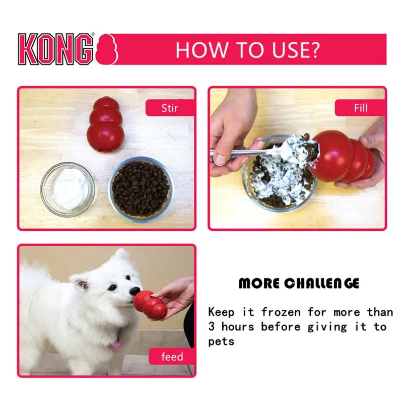 KONG Puppy Natural Teething Rubber Dog Chew Toy with Your Choice of Dog Treat Toy XS-L