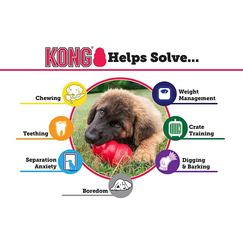 KONG Puppy Natural Teething Rubber Dog Chew Toy with Your Choice of Dog Treat Toy XS-L
