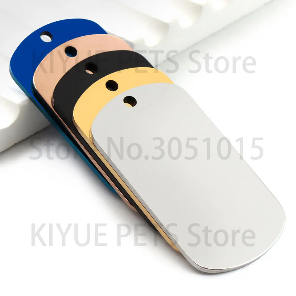 10 Pcs Blank ID Tag Stainless Steel Military Name Plate Keychain For DIY Accessories Custom Logo Name Women Men Keychain Ring