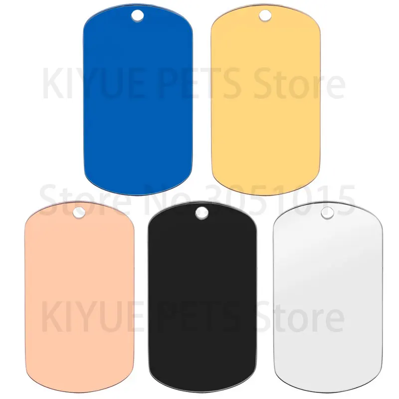 10 Pcs Blank ID Tag Stainless Steel Military Name Plate Keychain For DIY Accessories Custom Logo Name Women Men Keychain Ring