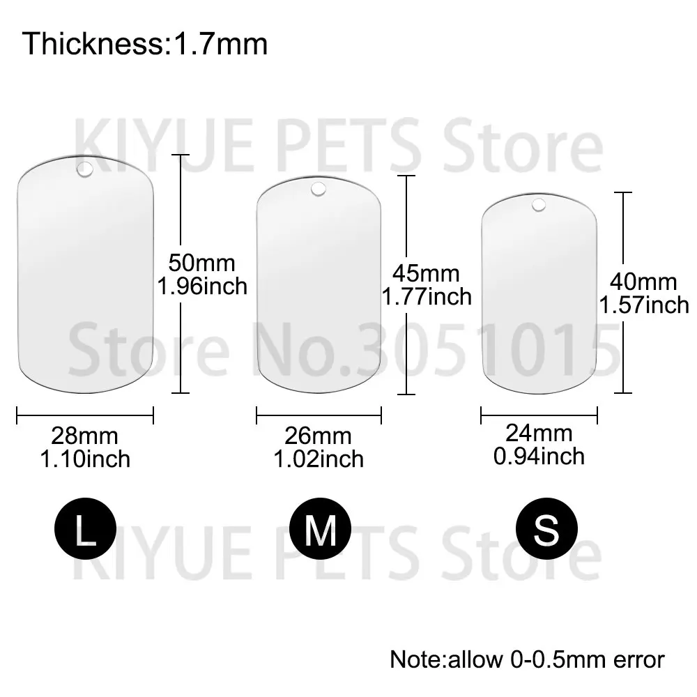 10 Pcs Blank ID Tag Stainless Steel Military Name Plate Keychain For DIY Accessories Custom Logo Name Women Men Keychain Ring