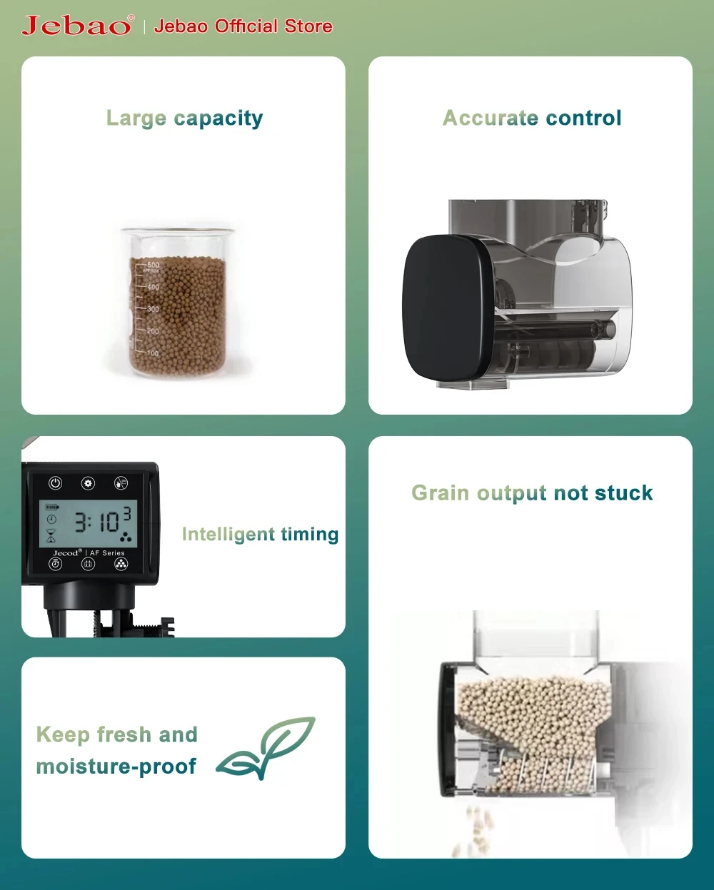 Jebao Jecod New Aquarium Fish Tank Feeder Intelligent Automatic Feeder Digital Timing Fish Tank Accessories Fish Feeding