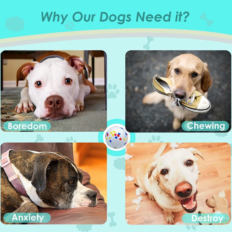 Bite Resistant Solid Dog Ball Toys for Small Large Dogs High Elasticity E-TPU Pet Chew Ball Toy Non Squeak Interactive Puppy Toy