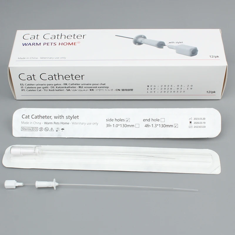72pcs/120pcs Cat Catheters with Stylet 3Fr End Hole 4Fr Side Holes Veterinary Supplies