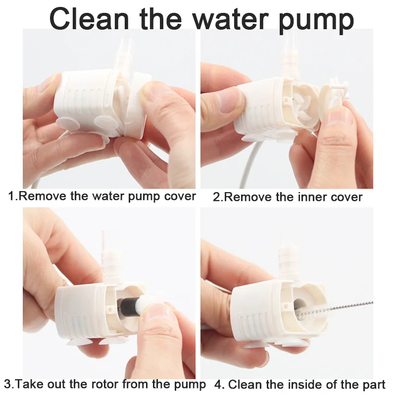 Water Pump LED Light Pet Cat Water Fountain Accessories Replacement Cats Water Dispenser Filter Element Anti-Dry Boil Water Pump