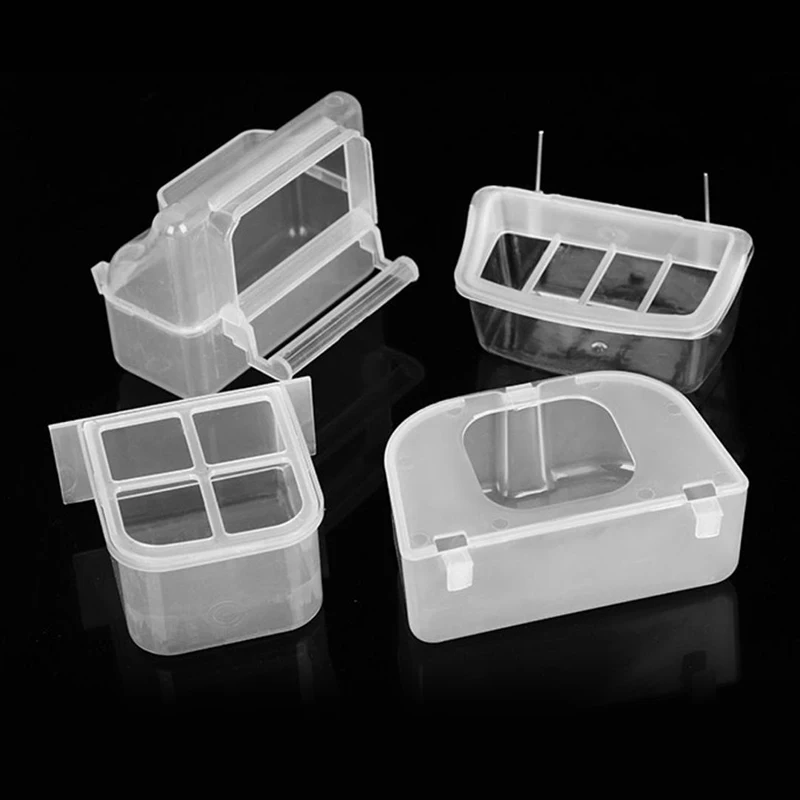 Parrot Feeder Drinker Bird Supplies Bird Cage Parrot Birds Water Hanging Bowl Feeder Box Pet Cage Plastic Food Container